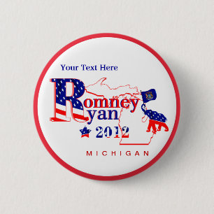 Michigan Romney and Ryan 2012 Button – Customize 2