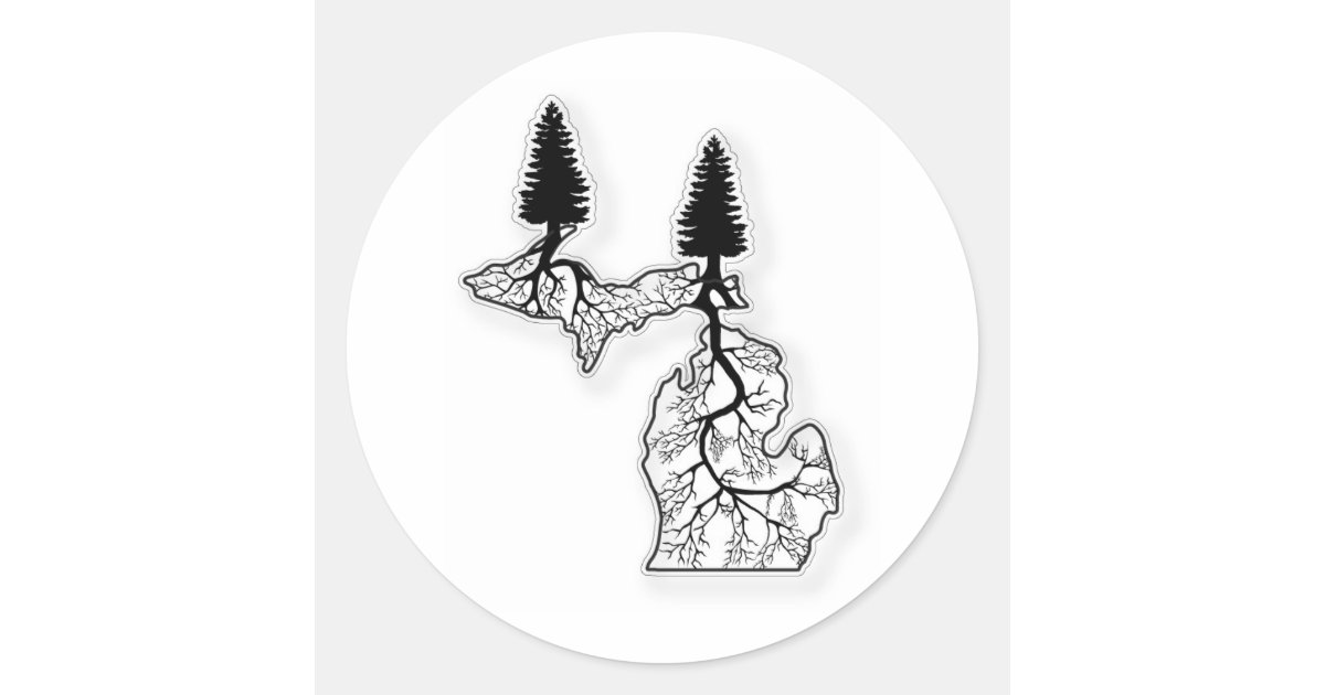 Michigan Roots Classic Round Sticker | Zazzle