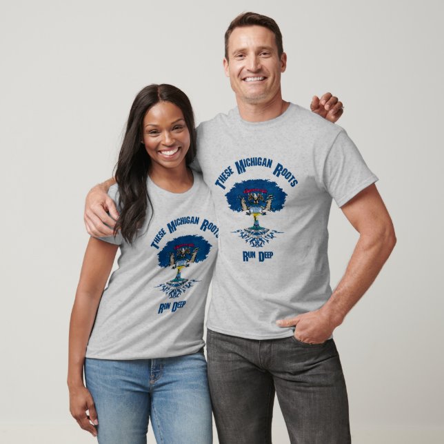 Michigan Roots Flag Tree T-Shirt (Unisex)