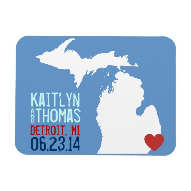 Michigan Save the Date - Customizable City Magnet (Horizontal)