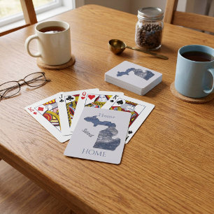 Michigan Shaped Waves Poker Cards