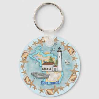 Michigan Shells Lighthouse  keychain