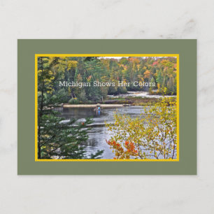MICHIGAN SHOWS HER COLORS/FALL COLORS OF U.P. POS POSTCARD