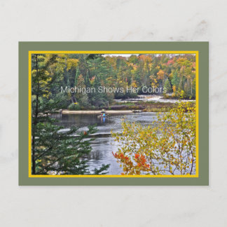 MICHIGAN SHOWS HER COLORS/FALL COLORS OF U.P. POSTCARD