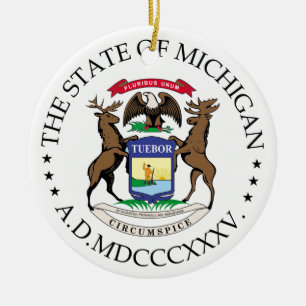 Michigan sign ceramic ornament