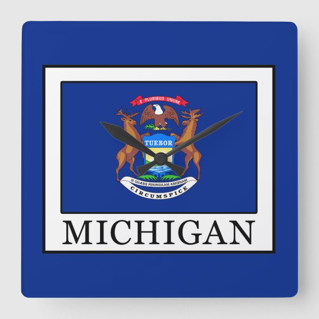 Michigan Square Wall Clock (Front)