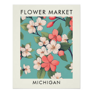 Michigan State Apple Blossom Flower Market  Poster