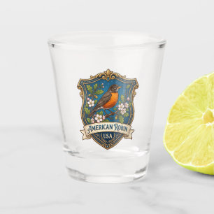 Michigan State Bird American Robin USA Shot Glass