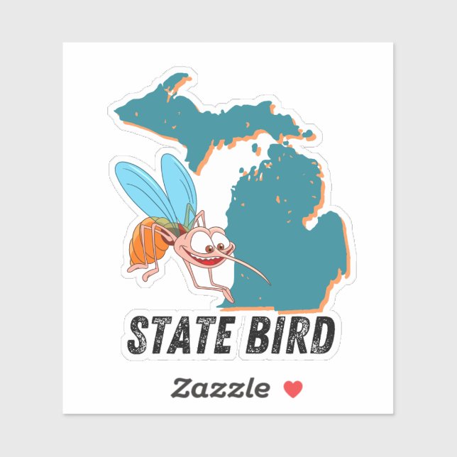 Michigan State Bird - Mosquito Funny Car Decal (Sheet)