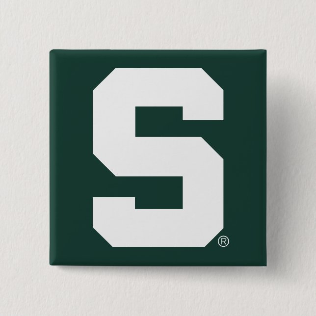 Michigan State Block S Button (Front)