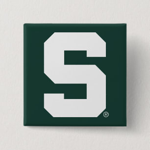 Michigan State Block S Button