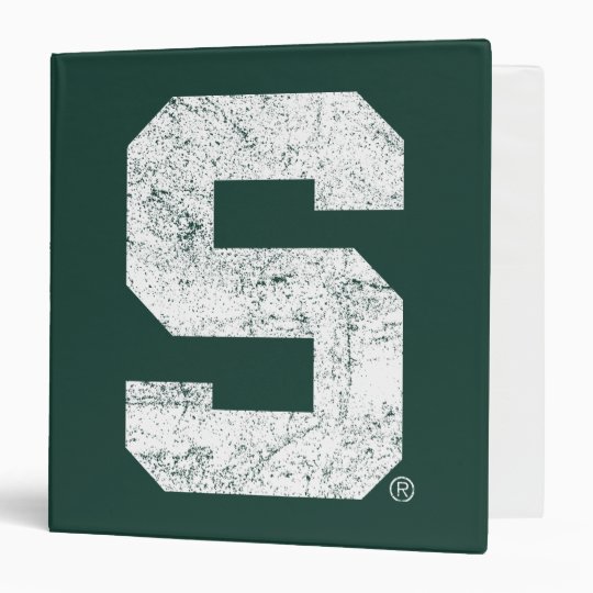 Michigan State Block S Distressed Binder Zazzle Com