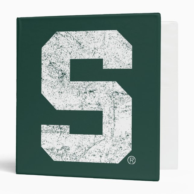 Michigan State Block S Distressed Binder (Front/Inside)