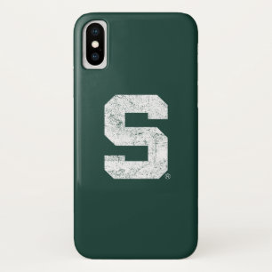 Michigan State Block S Distressed iPhone X Case