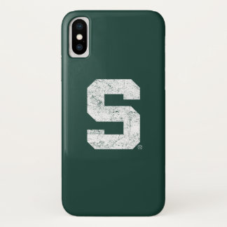 Michigan State Block S Distressed iPhone X Case