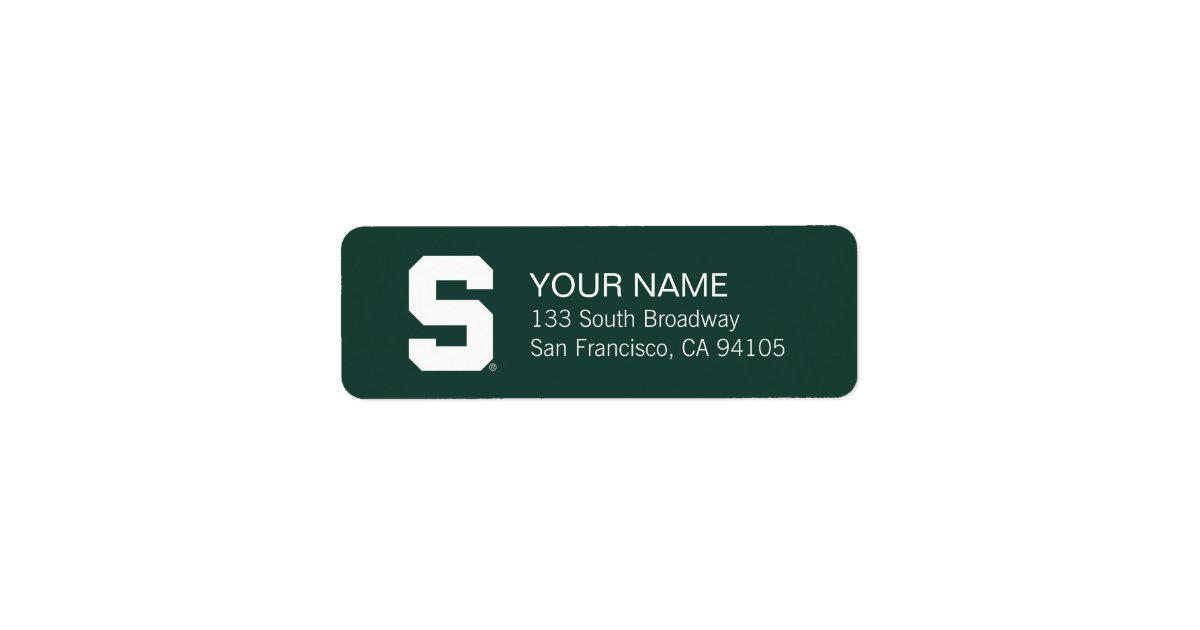 Michigan State Block S Label Zazzle Com Michigan State Block S Label Zazzle Com