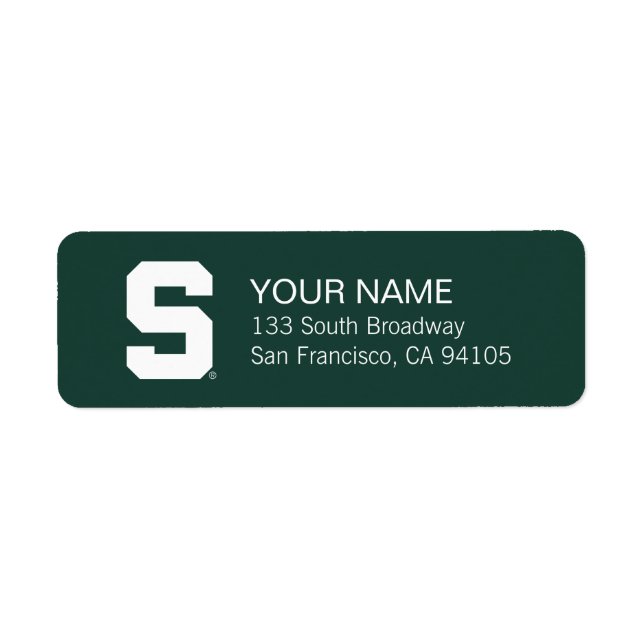 Michigan State Block S Label (Front)