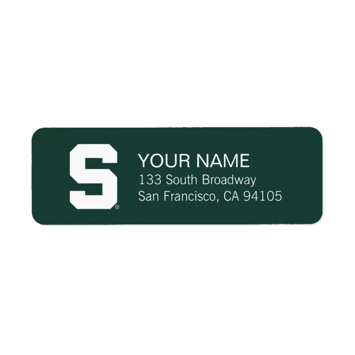 Michigan State Block S Label Zazzle Com