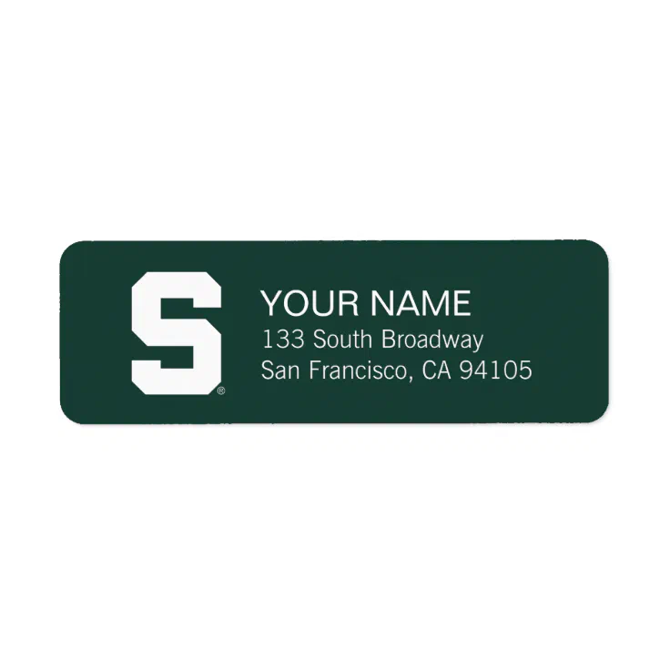 Michigan State Block S Label Zazzle