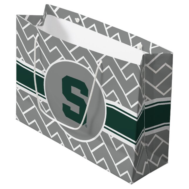 Michigan State Block S Large Gift Bag (Front Angled)