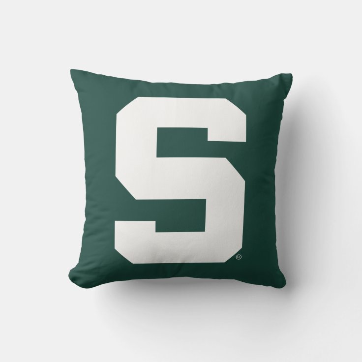 Michigan State Block S Logo Throw Pillow | Zazzle