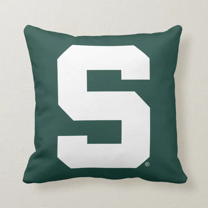 Michigan State Block S Logo Throw Pillow Zazzle Com