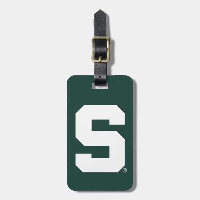 Michigan State Block S Luggage Tag (Front Vertical)
