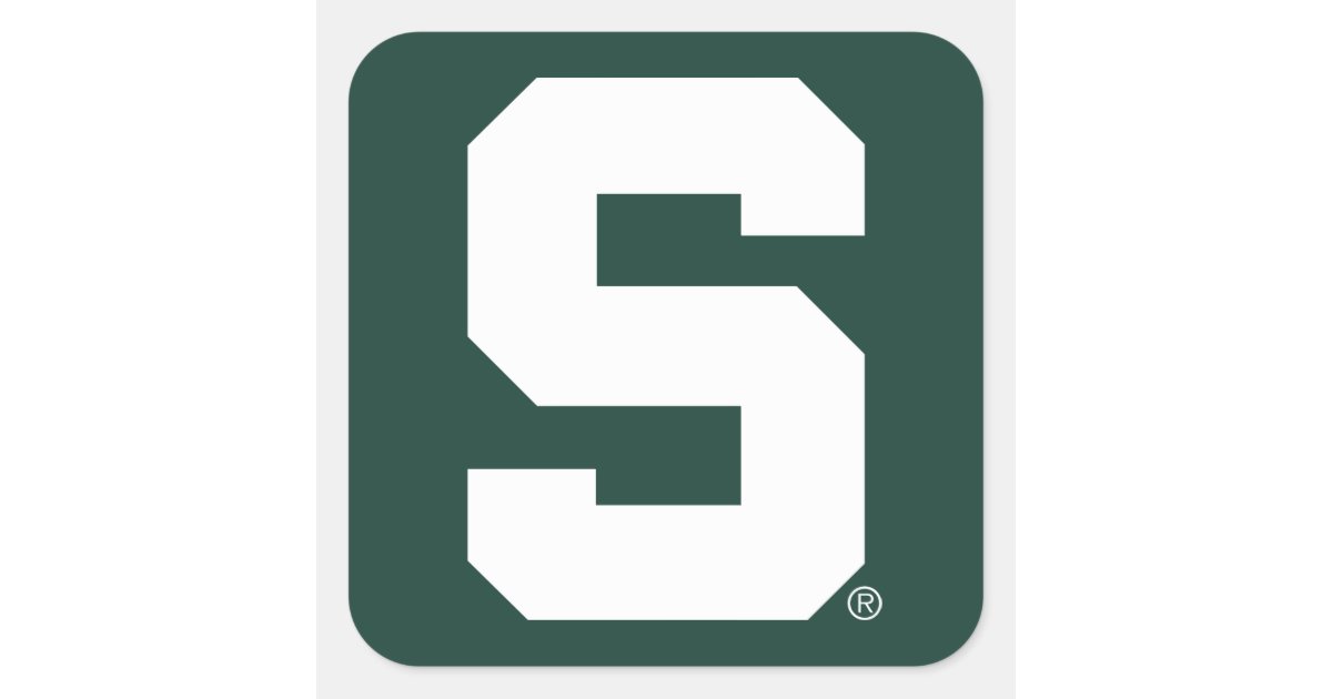 Michigan State Block S Square Sticker Zazzle Com