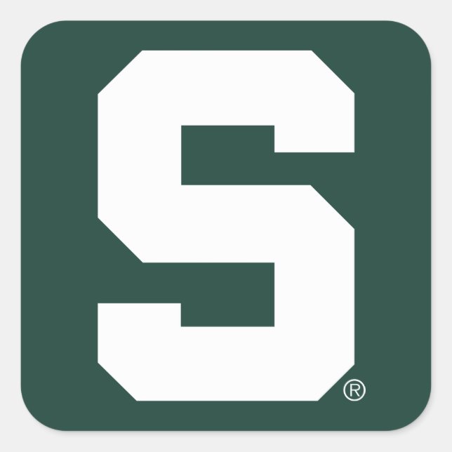 Michigan State Block S Square Sticker (Front)