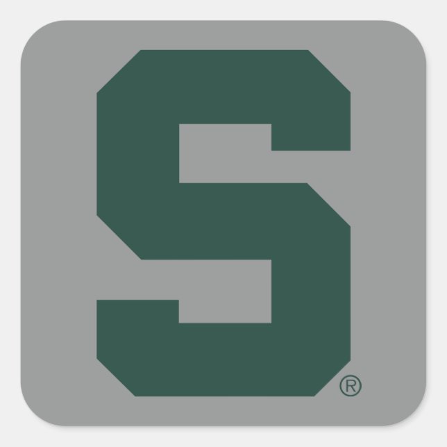 Michigan State Block S Square Sticker (Front)