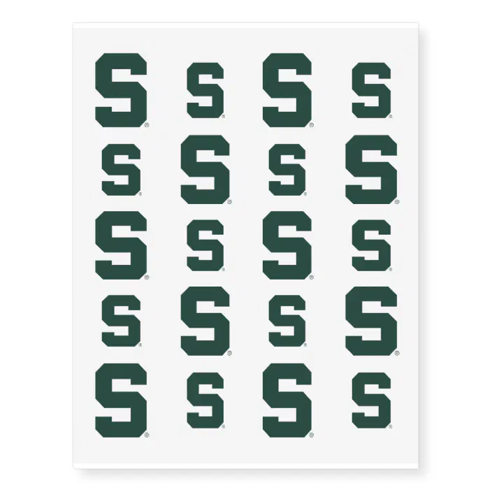 Michigan State Block S Temporary Tattoos Zazzle Com