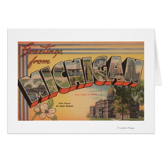 Michigan (State Capital/Flower) Cards (Front Horizontal)