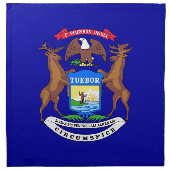 Michigan State Flag American MoJo Napkin (Front)