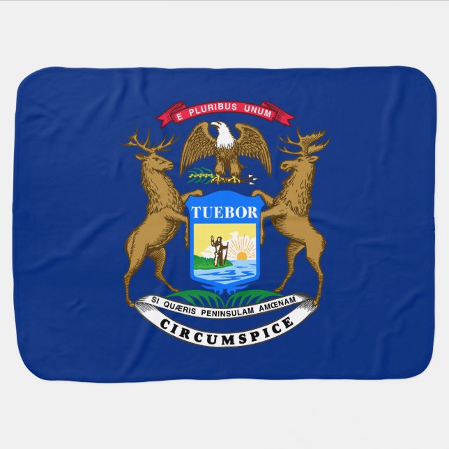 Michigan State Flag Baby Blanket (Horizontal)