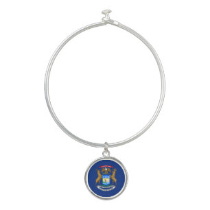 Michigan State Flag Bangle Bracelet