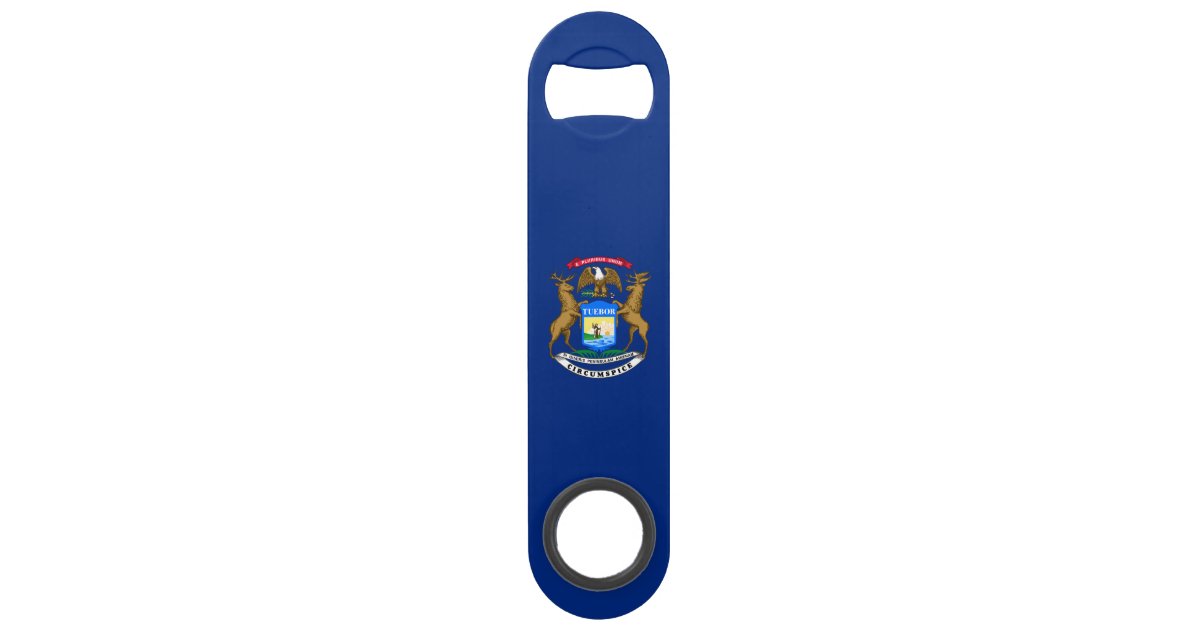 Michigan State Flag Bar Key | Zazzle