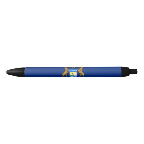 Michigan State Flag Blue Ink Pen
