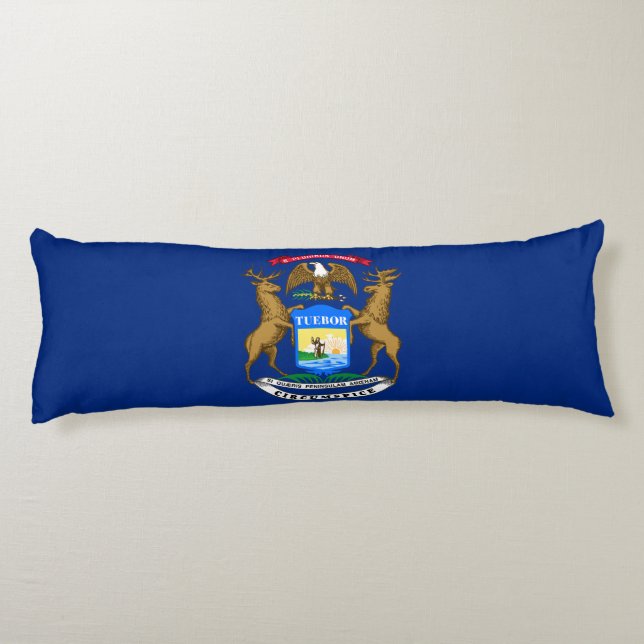 Michigan State Flag Body Pillow (Back)