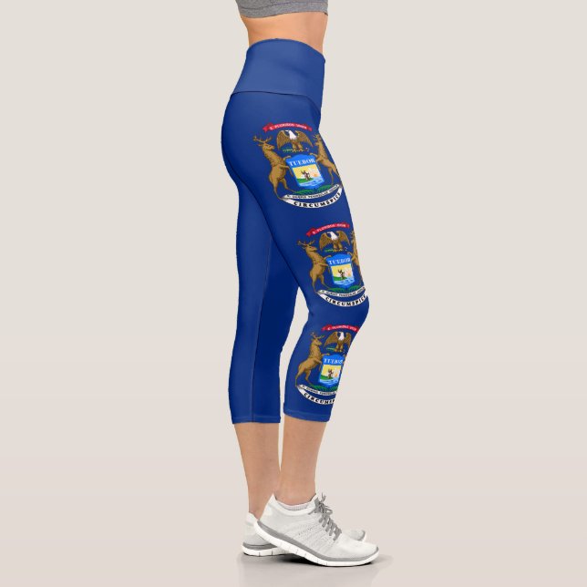 Michigan State Flag Capri Leggings (Right)