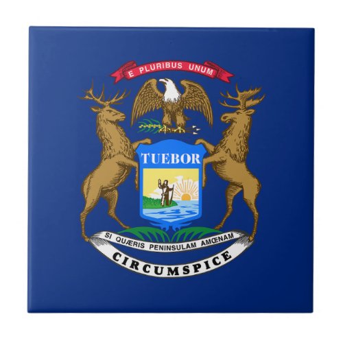 Michigan State Flag Ceramic Tile
