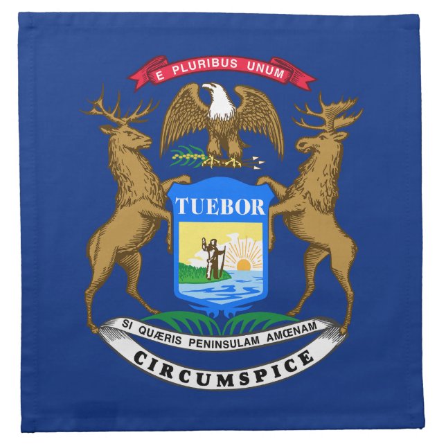 Michigan State Flag Cloth Napkin (Front)
