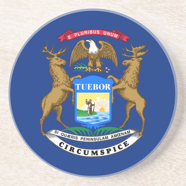 Michigan State Flag Coaster (Front)