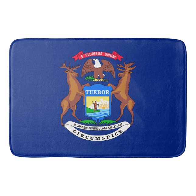 Michigan State Flag Design Bathroom Mat (Front)
