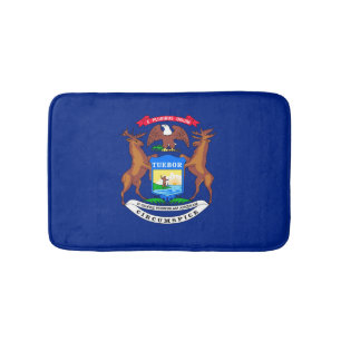 Michigan State Flag Design Bathroom Mat