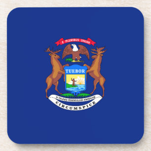 Michigan State Flag Design Beverage Coaster