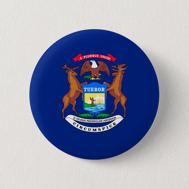 Michigan State Flag Design Button (Front)