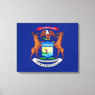 Michigan State Flag Design Canvas Print