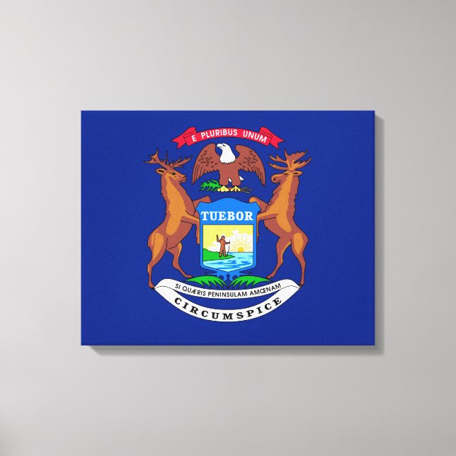 Michigan State Flag Design Canvas Print (Front)