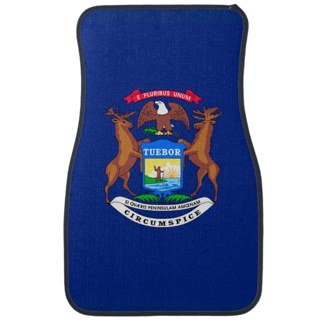 Michigan State Flag Design Car Mat (Front)