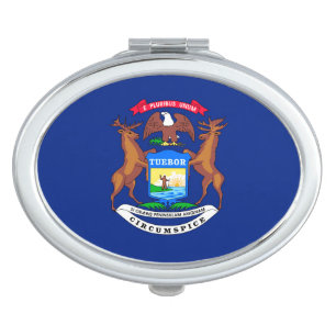 Michigan State Flag Design Compact Mirror